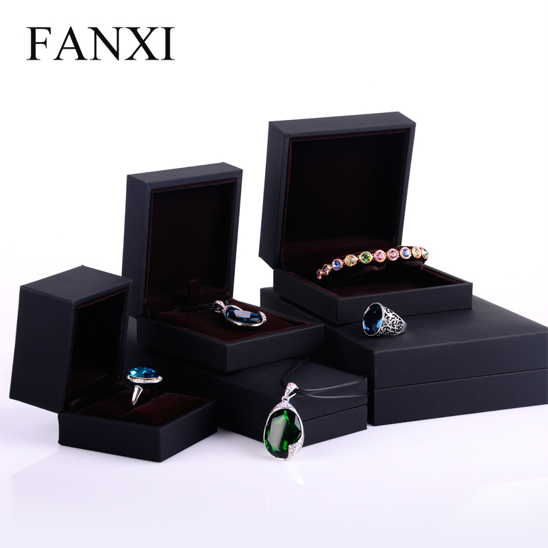 FANXI Classical Custom Logo Touching Paper Jewelry Packaging Box With Velvet Insert Gift Boxes