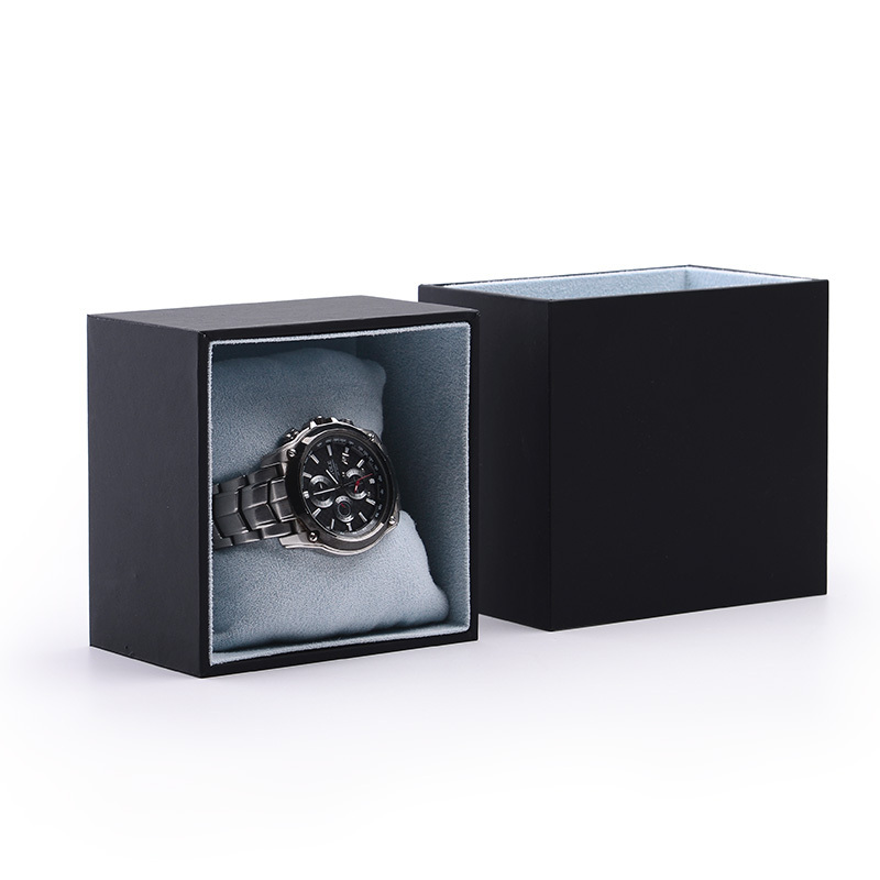 FANXI Luxury Custom Logo Black Color Men Women Watch Box With Suede Insert Drawer Boxes