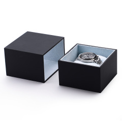 FANXI Luxury Custom Logo Black Color Men Women Watch Box With Suede Insert Drawer Boxes