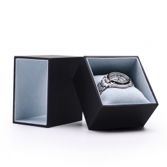 FANXI Luxury Custom Logo Black Color Men Women Watch Box With Suede Insert Drawer Boxes