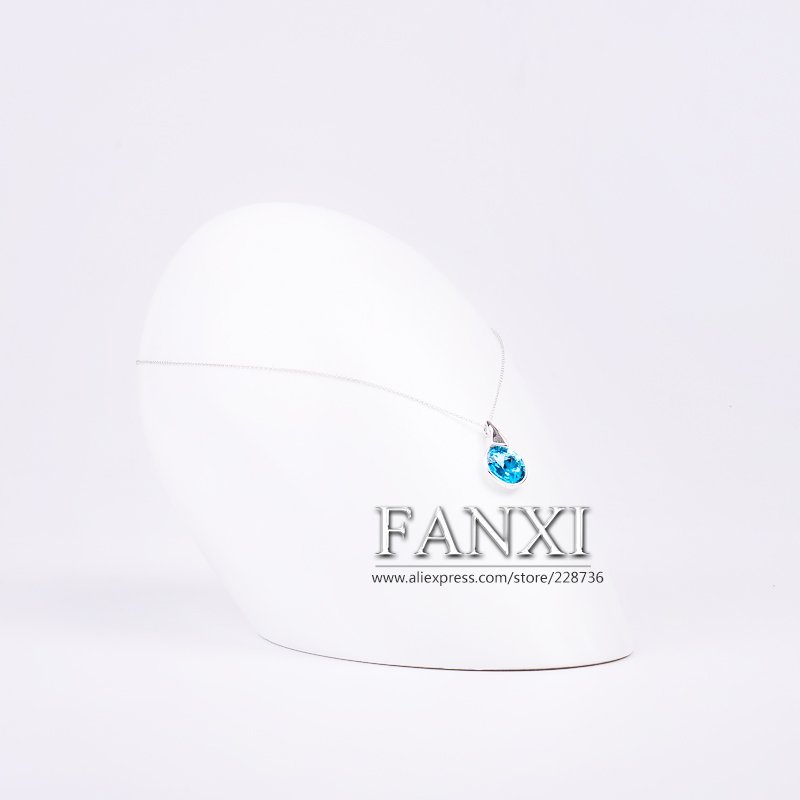 FANXI Artistic Balloon Shape Shop Decoration Necklace Jewelry Display Holder White Lacquer Resin Necklace Stand