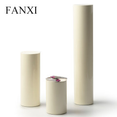 FANXI Wholesale factory custom resin beige paint display jewellery shop and counter showcase round necklace bangle jewelry display