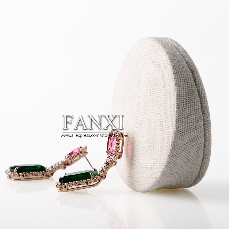FANXI China Suppliers Custom Jewelry Display Stand Countertop Linen Earring Stud Display Stand