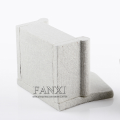 FANXI Manufacturer Jewelry Display Hight Quality Creamy White Linen Bangle Display Stand