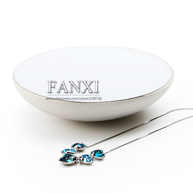 FANXI Special Shape Custom Logo Linen Jewelry Display Stand For Colourful Silver Pendant Necklace Jewellery Holder Exhibition