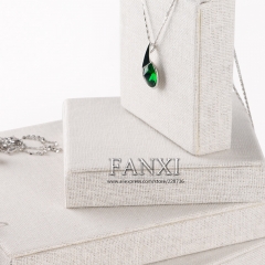 FANXI China Wholesale Square Necklace Earrings Holder Props Countertop Linen Jewelry Display Set