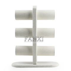 FANXI Factory Original Design Creamy White Fine Thin Linen Bracelet Hand Chain Display Stand