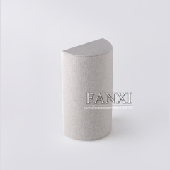 FANXI Free Style Semicircle Shape Linen Necklace Pendant Display Stand For Jewelry Counter Exhibitor