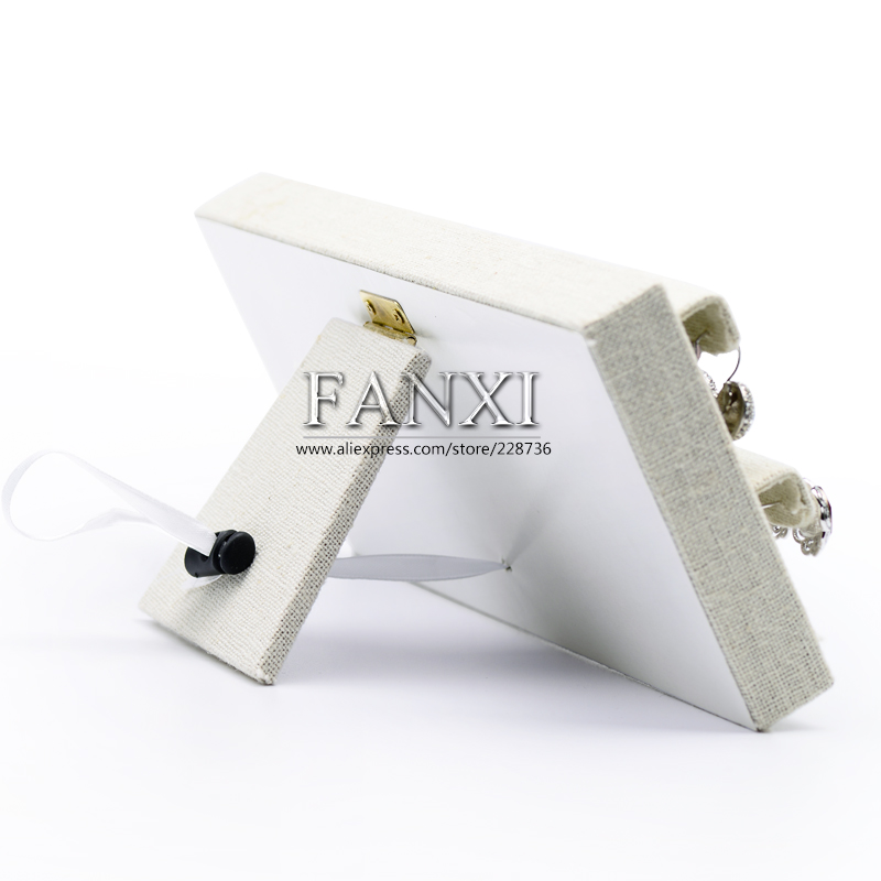 FANXI Custom Logo High Quality Linen Fabric Jewelry Display Earring Stand