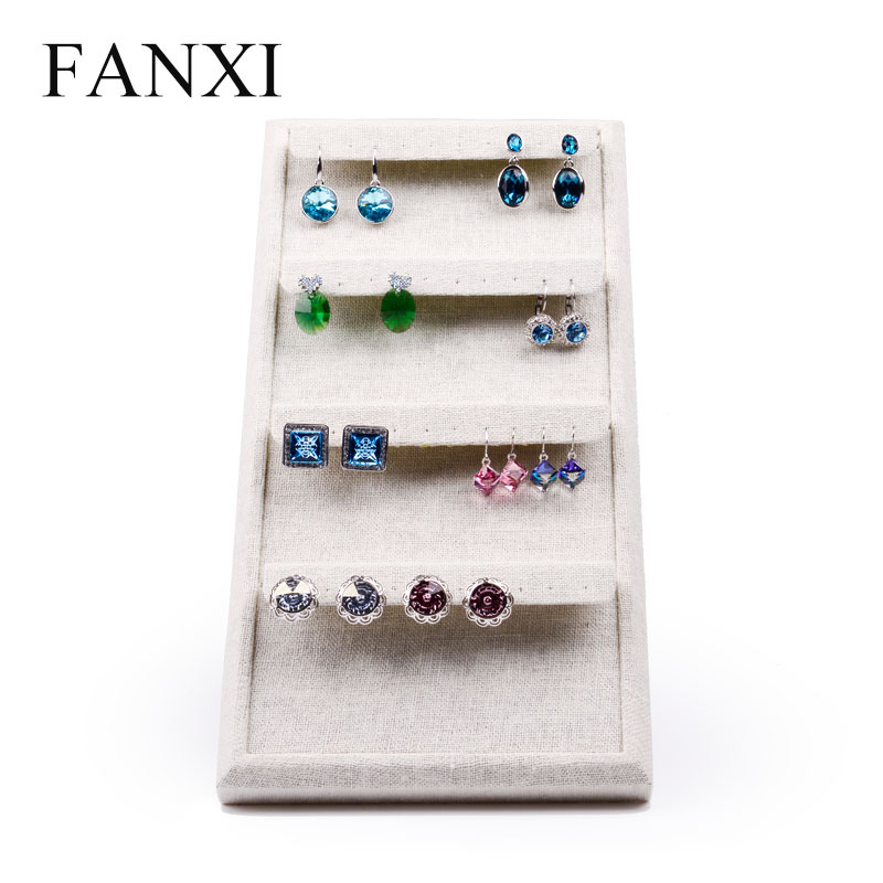 FANXI China Wholesale Folding Wood Ear Stud Display Pierced Earrings Jewlery Display Shelves