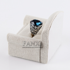 FANXI Elegant Sofa Shape Linen Ring Display Stand For Jewelry Counter Earrings Stud Holder Exhibition