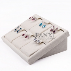 FANXI China Wholesale Linen Foldable 6 Pairs Ear Stud Display Shelves Easel Stylish Earring Stand