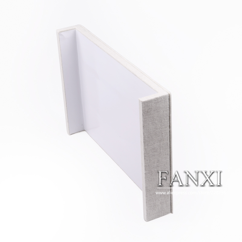 FANXI Flexible Creamy White Linen Jewelry Display Stand For Ring Earrings Necklace Bangle Organizer Jewellery Display Board