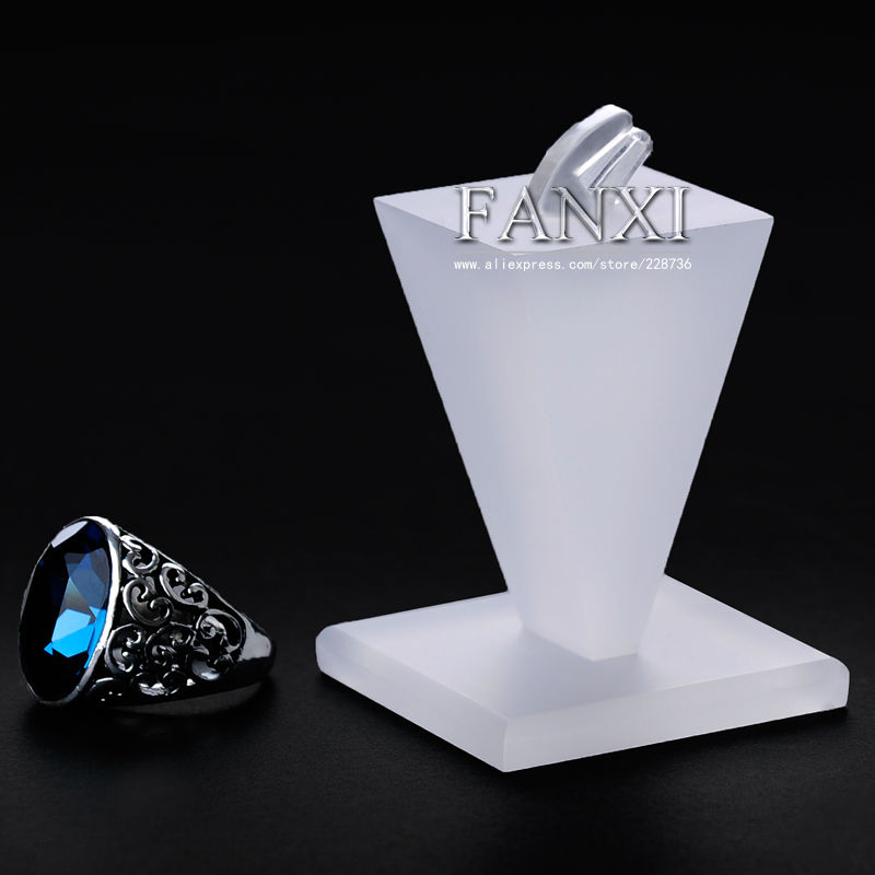 FANXI Custom Size And Color Jewelry Display Stand Frosted Transparent Black Acrylic Ring Display Props