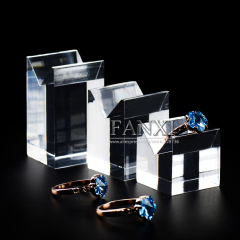 FANXI Wholesale High Transparency Superior Transparant Three-piece Acrylic Ring Display Stand