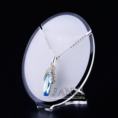 FANXI Wholesale Custom Oval Shape Necklace Display Rack Set Jewelry Display Shelf Stand Matte Acrylic Window Display