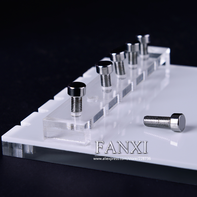 FANXI Factory Custom Jewelry Necklace Display Shelf Stand Set shop window showcase White Silver Acrylic Rack Display Cases