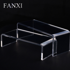 FANXI Chinese Supplier Wholesale Necklace Ring Shelf Set All Match Desk Stand Clear Acrylic Jewelry Display