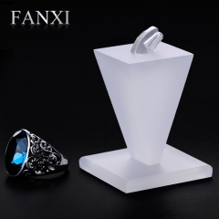 FANXI Custom Size And Color Jewelry Display Stand Frosted Transparent Black Acrylic Ring Display Props