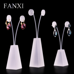 FANXI China Wholesale Factory Custom Jewelry Display Holder With Matte Acrylic Pedestal And Rack Earrings Exhibitor Organizer