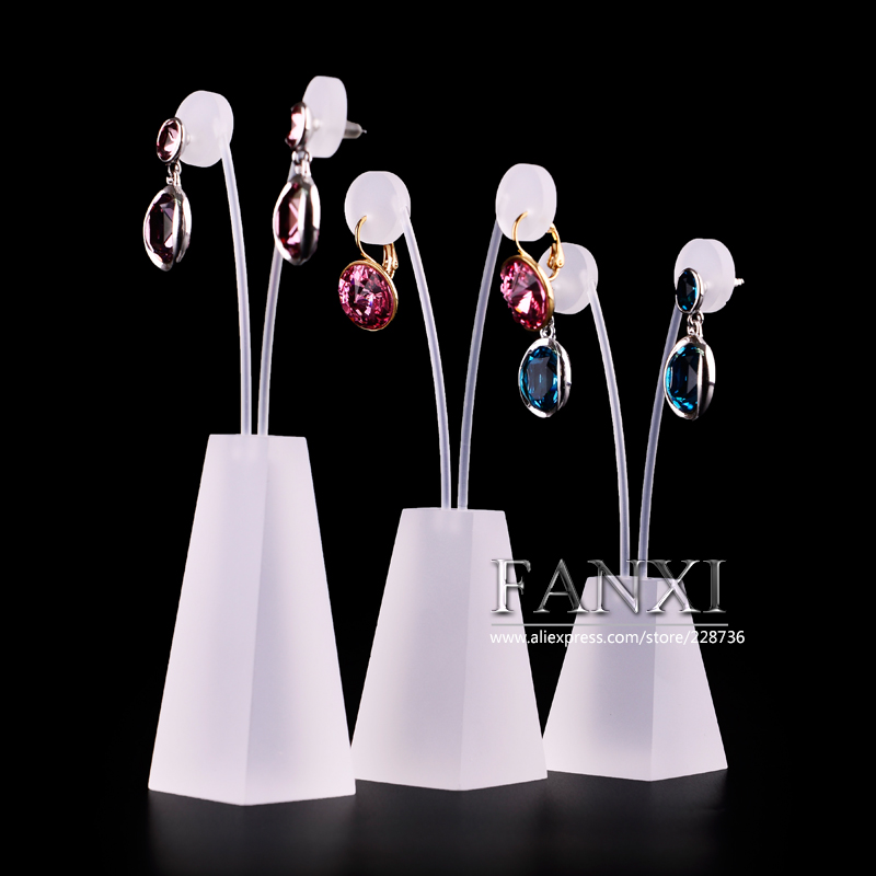 FANXI China Wholesale Factory Custom Jewelry Display Holder With Matte Acrylic Pedestal And Rack Earrings Exhibitor Organizer