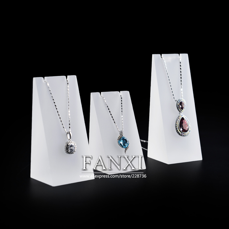 FANXI High Quality Matte Three-piece Acrylic Luxury Necklace Pendant Display Stand
