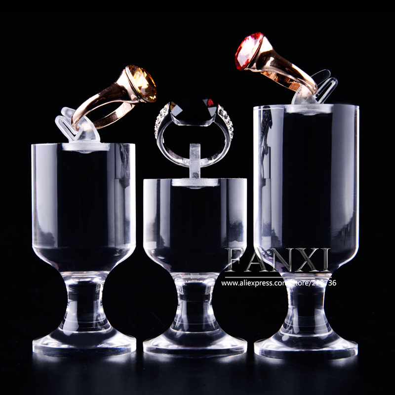 FANXI Custom Transparent Jewelry Display Stand For Engagement Jewellery Shop Showcase Acrylic Ring Holder