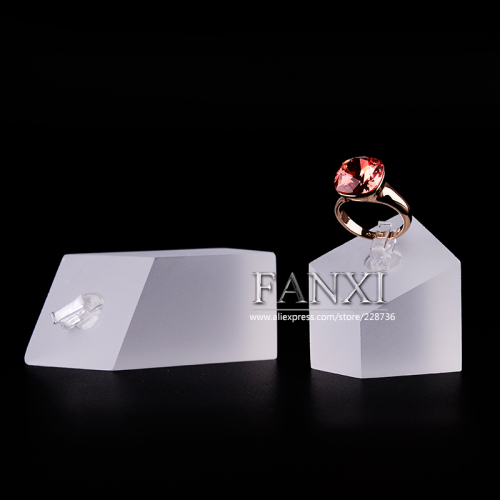 FANXI Factory Lasting Quality Acrylic Jewelry Display Series Matte Acrylic Two-piece Ring Display Stand