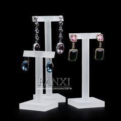 FANXI Wholesale factory custom size logo frosted plexiglass jewelry display stand shop showcase matte acrylic earrings holders