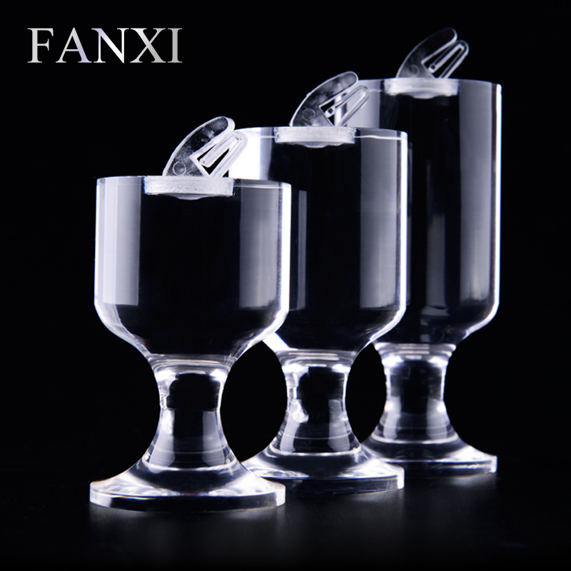 FANXI Custom Transparent Jewelry Display Stand For Engagement Jewellery Shop Showcase Acrylic Ring Holder