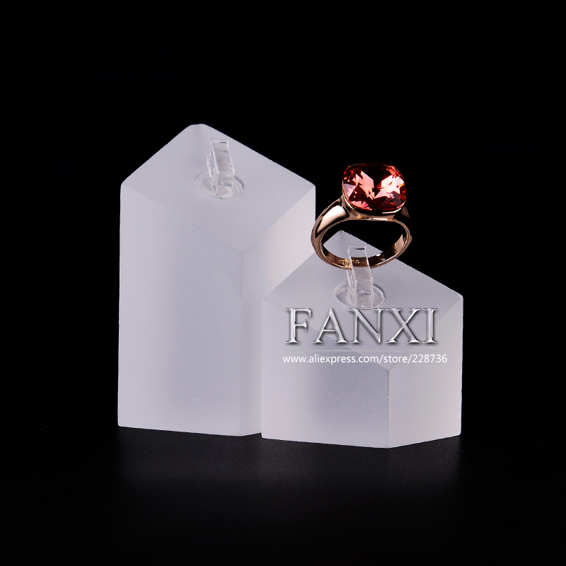 FANXI Factory Lasting Quality Acrylic Jewelry Display Series Matte Acrylic Two-piece Ring Display Stand