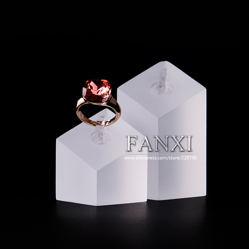 FANXI Factory Lasting Quality Acrylic Jewelry Display Series Matte Acrylic Two-piece Ring Display Stand