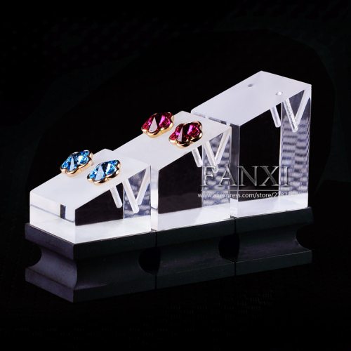 FANXI Jewelry Display Stand For Earring And Ear Stud Frosted And Transparent Acrylic Earrings Exhibitor Organizer