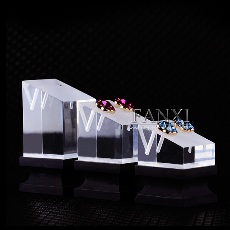 FANXI Jewelry Display Stand For Earring And Ear Stud Frosted And Transparent Acrylic Earrings Exhibitor Organizer