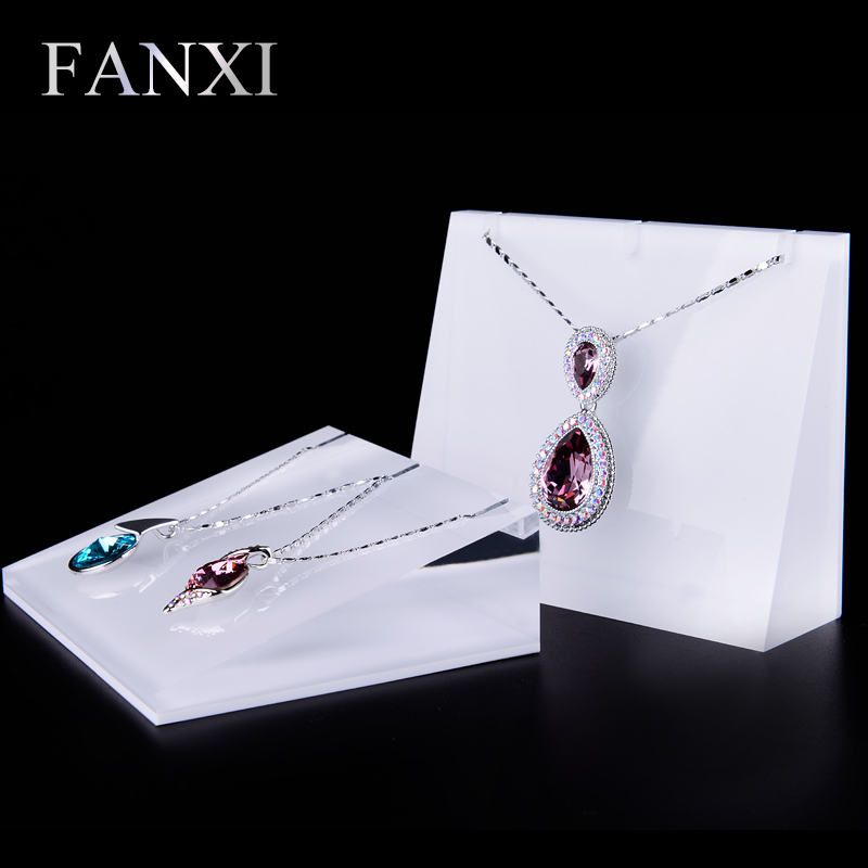 FANXI Wholesale Factory Custom Transparent Acrylic Jewelry Holder For Shop Counter Decoration Plexiglass Necklace Stands