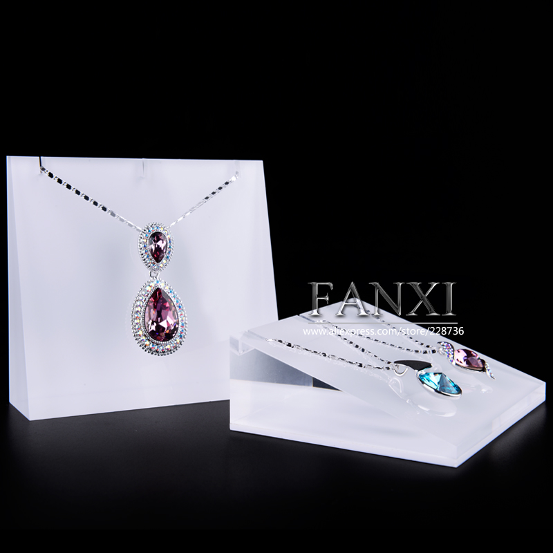 FANXI Wholesale Factory Custom Transparent Acrylic Jewelry Holder For Shop Counter Decoration Plexiglass Necklace Stands