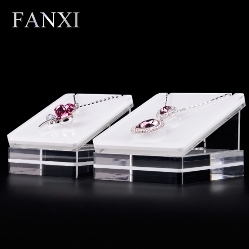 FANXI wholesale custom white acrylic jewelry display pendant holders