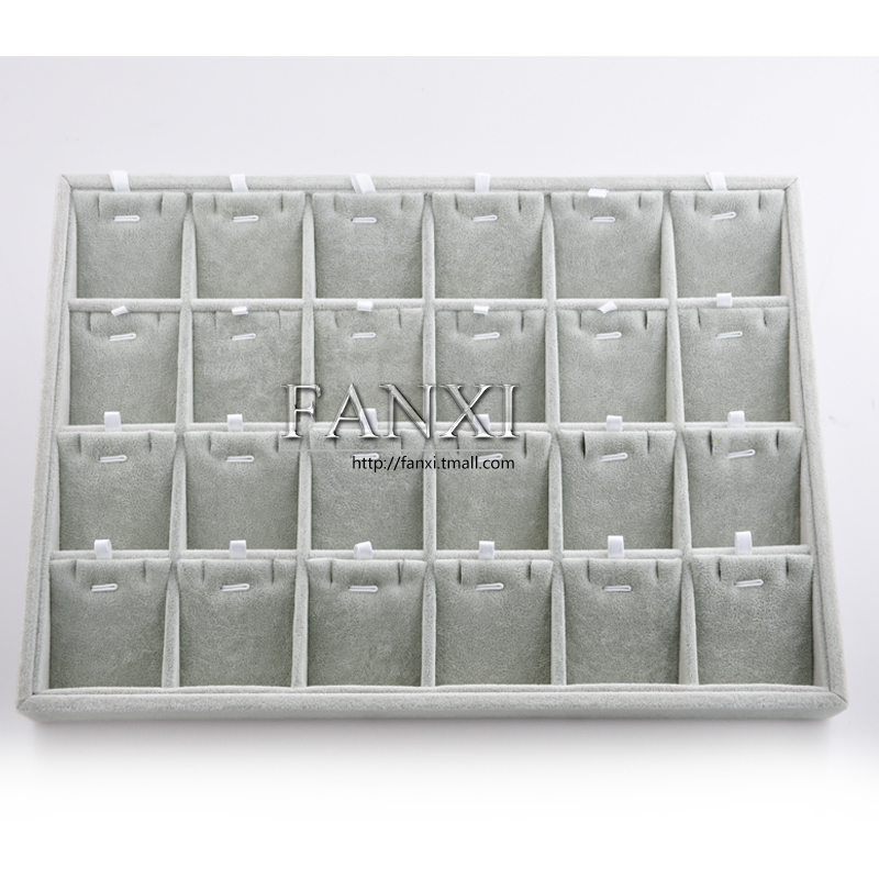FANXI Wholesale Factory Custom Logo Stackable Jewellery Exhibitor Organizer For Pendant And Earrings Display Velvet Necklace Tray