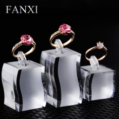 FANXI Custom Jewellery Stand For Ring kits Transparent And Frosted Acrylic Ring Display Organizer