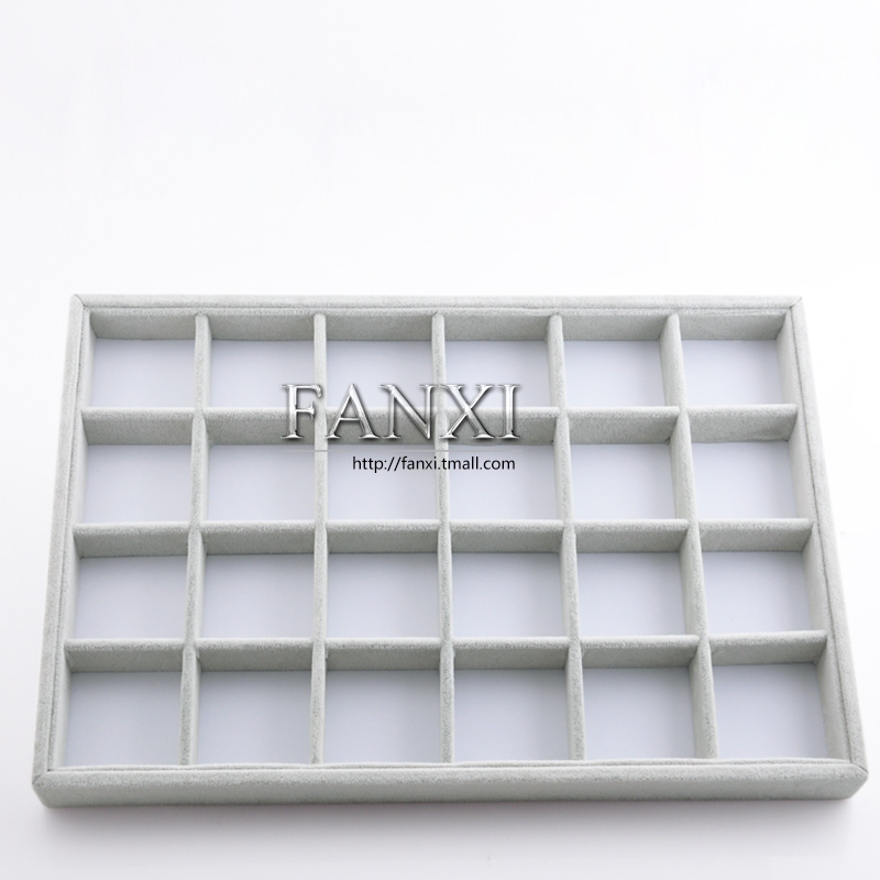 FANXI Wholesale Factory Custom Logo Stackable Jewellery Exhibitor Organizer For Pendant And Earrings Display Velvet Necklace Tray