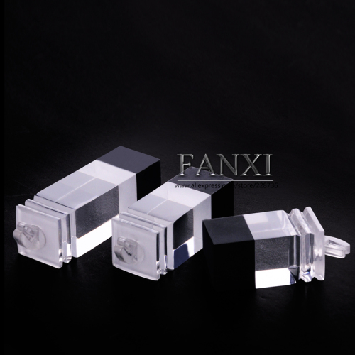FANXI Plexiglass Jewelry Showcase Stand For Finger Couple Ring Transparent Ring Display Organizer
