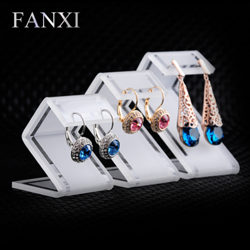 FANXI Jewelry Display Stand For Earring Ear Stud Shop Counter And Jewellery Exhibition Custom Frosted Acrylic Earrings Display Holder