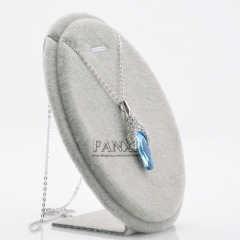 FANXI China Wholesale High End Grey Ice Velvet Three-piece Necklace Pendant Display Stand For Jewelry Display