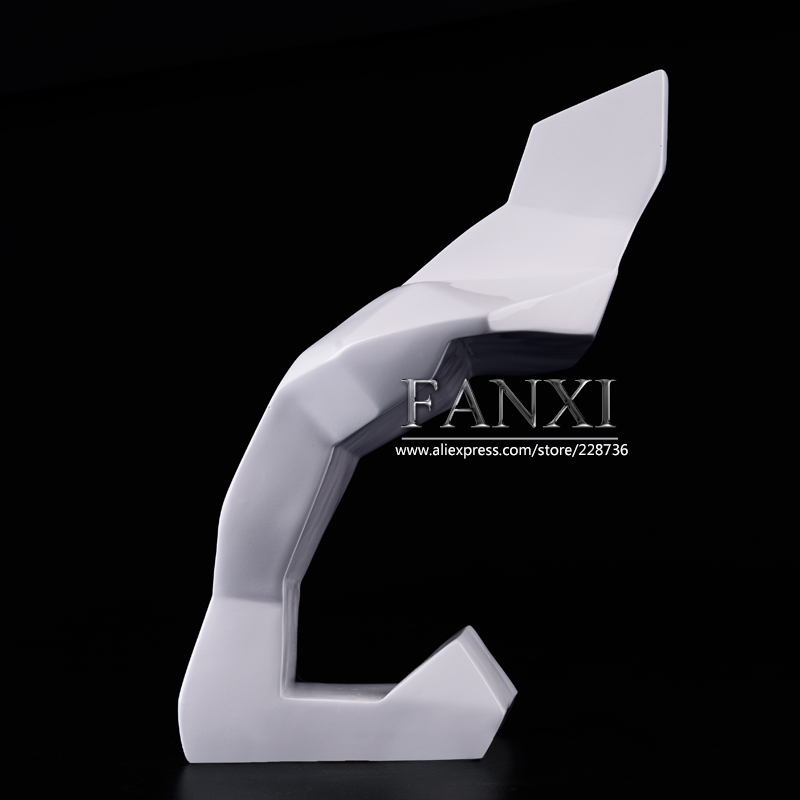FANXI Custom Color White Glossy Finish Lacquer Jewelry Display Mannequin Model Luxury Resin Necklace Bust