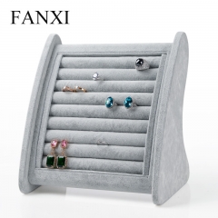 FANXI Jewelry Display Factory Wholesale MDF Wood Velvet Jewellery Ring Display Stand