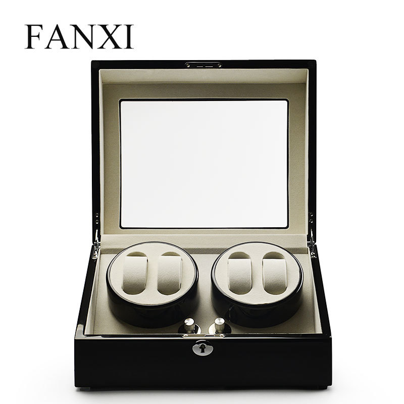 FANXI High-Grade Soild Wood Lacquered Watch Case For Counter For Man Couple Watch Storage Holder