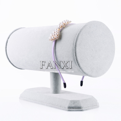 FANXI Factory Custom MDF Wood Outside Grey Black Velvet Headband Display Holder