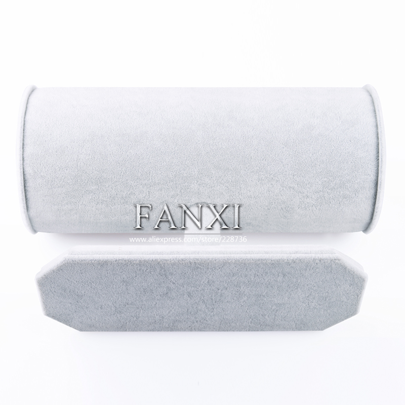 FANXI Factory Custom MDF Wood Outside Grey Black Velvet Headband Display Holder