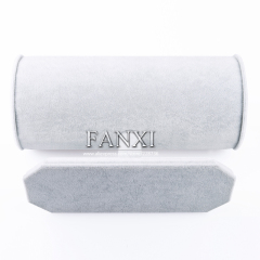 FANXI Factory Custom MDF Wood Outside Grey Black Velvet Headband Display Holder