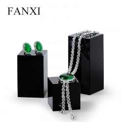 FANXI Custom Jewellery Display Organizer Luxury Black Crystal Jewelry Display Risers